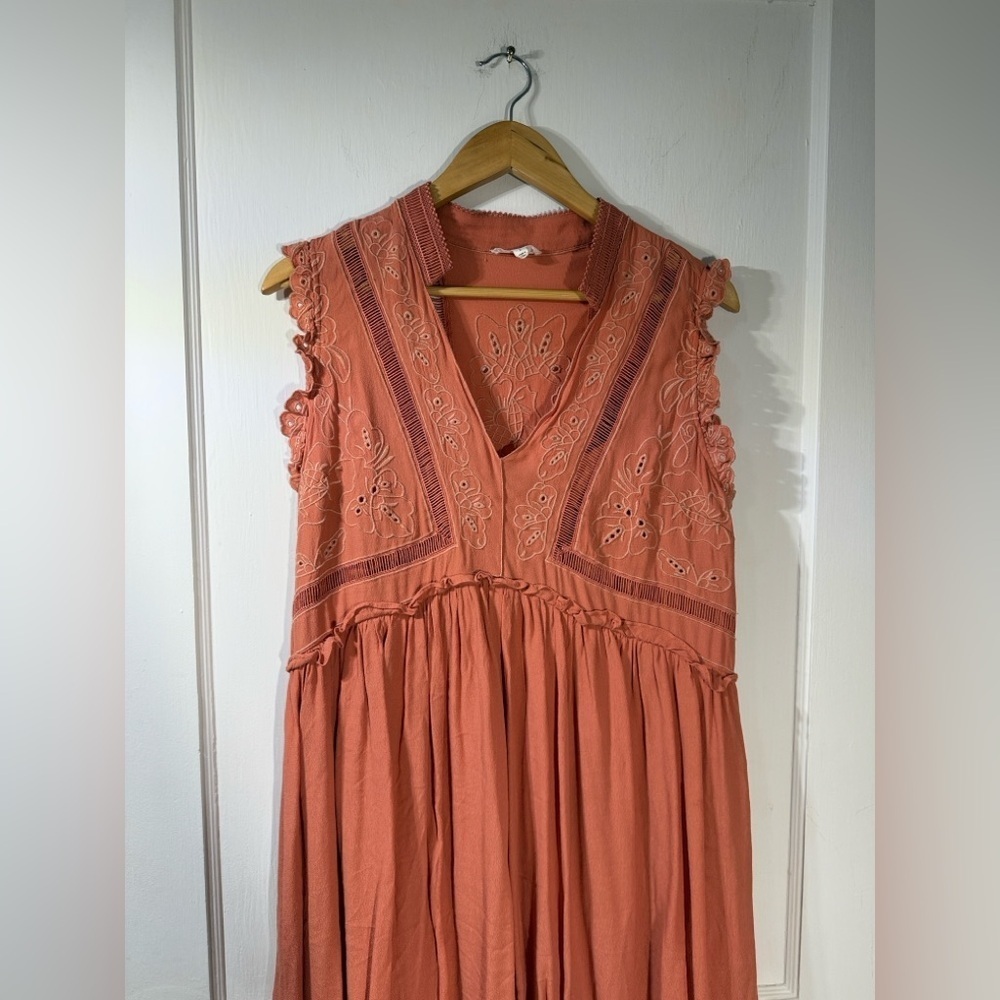 A loves a Embroidered Sleeveless Dress in Coral - Picture 5 of 7